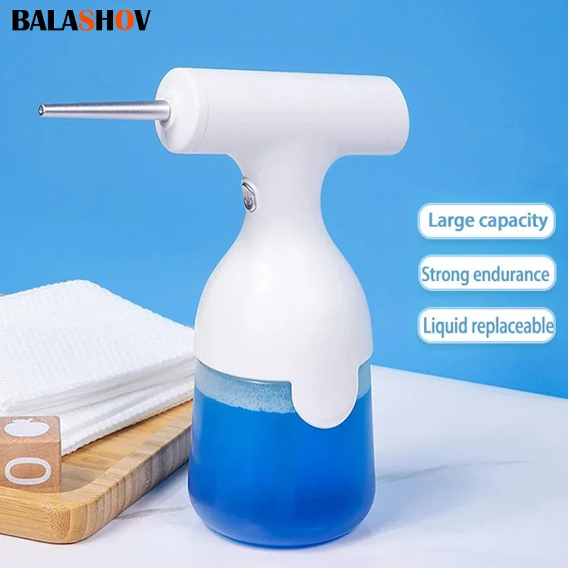 Automatic Electric Foam Dispenser Gun Bathroom 350ml Smart Washing Continuous Foaming Shampoo Face Wash Detergent Bubble Sprayer