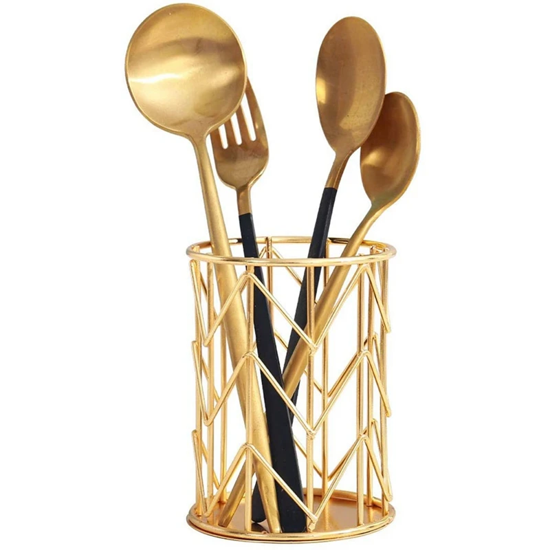 펜 정리함 데스크탑 연필꽂이 골드 메이크업 브러쉬 정리함, 사무실 책상 및 학생 잡화 수신, 1 팩