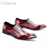 Man Formal Genuine Leather Dress Shoes Luxury Design Metal Pointed Toe Slip On Business Party and Wedding Oxford Shoes 3