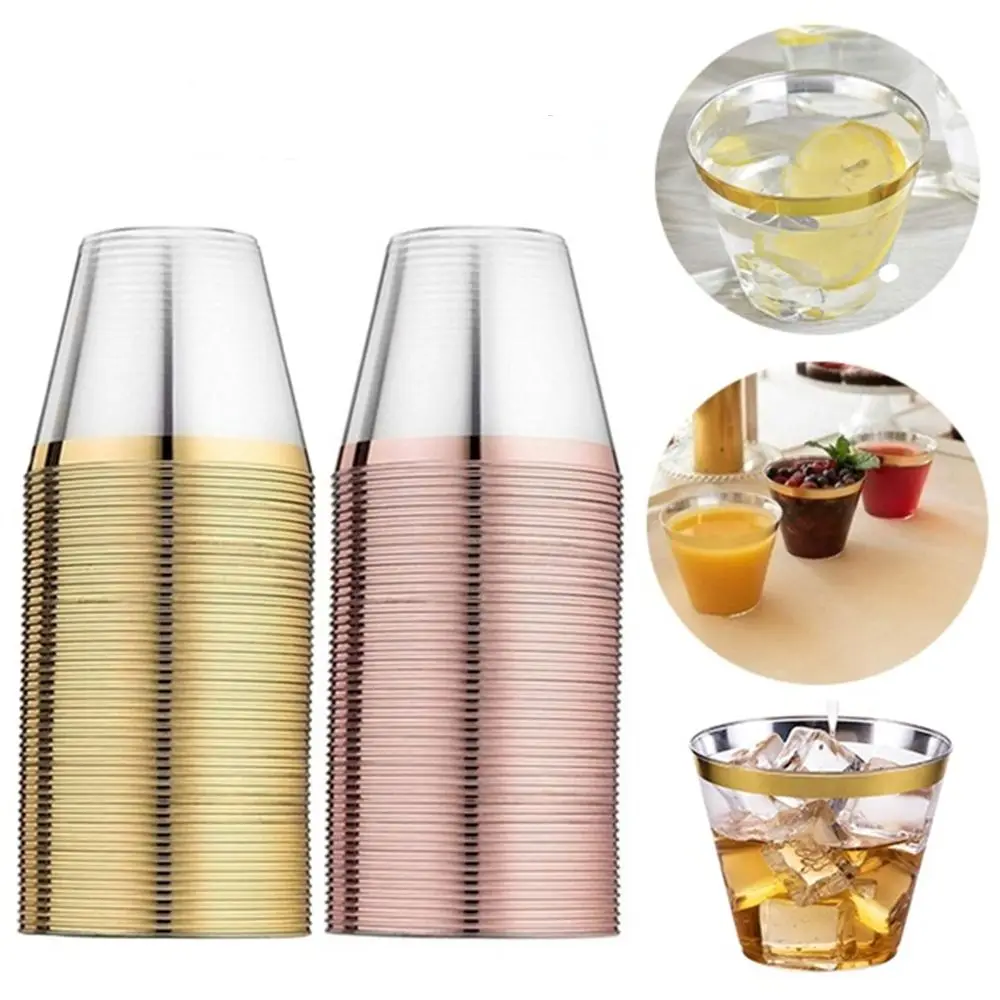 Disposable Plastic Cups Kitchenware Birthday Party Wedding Supplies Kitchen Dining Bar Supplies plastic cups