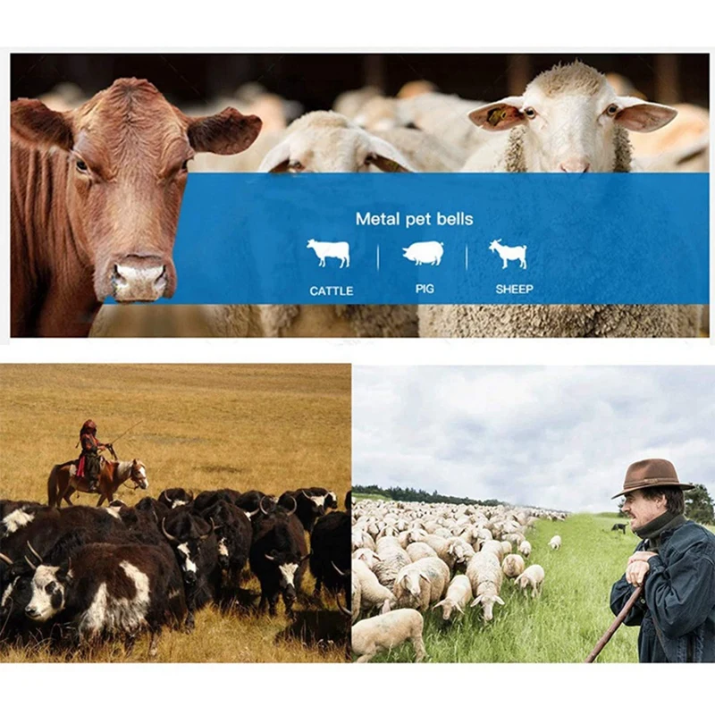 AB31-18 Pcs Metal Cow Bell, Cowbell Retro Bell For Horse Sheep Grazing Copper, Cow Bells Noise Makers
