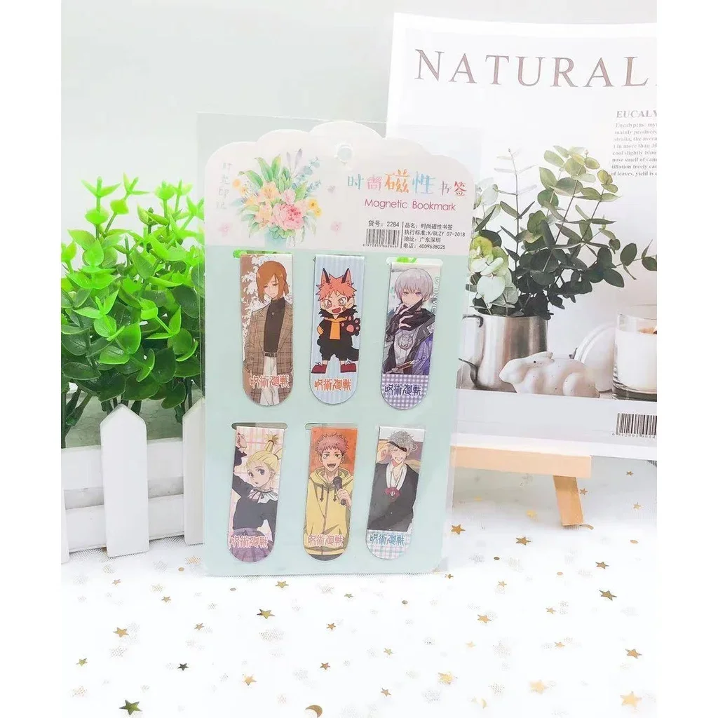 6Pcs/Set Anime Magnet Magnetic Bookmarks Markers Page Clips kids gift