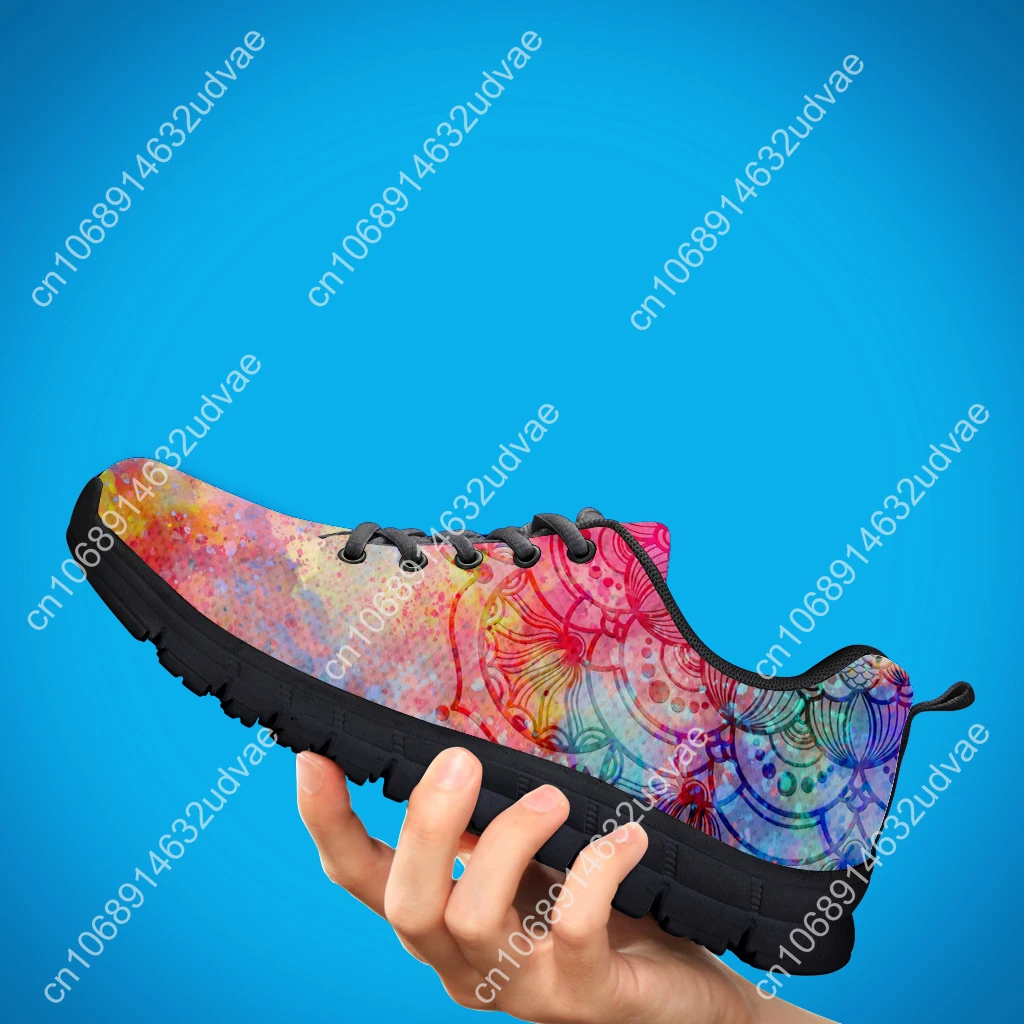 Luxury Brand Bohemian Mandala Floral Print Casual Sneakers Psychedelic Starry Sky Design Lace-up Shoes Zapatos