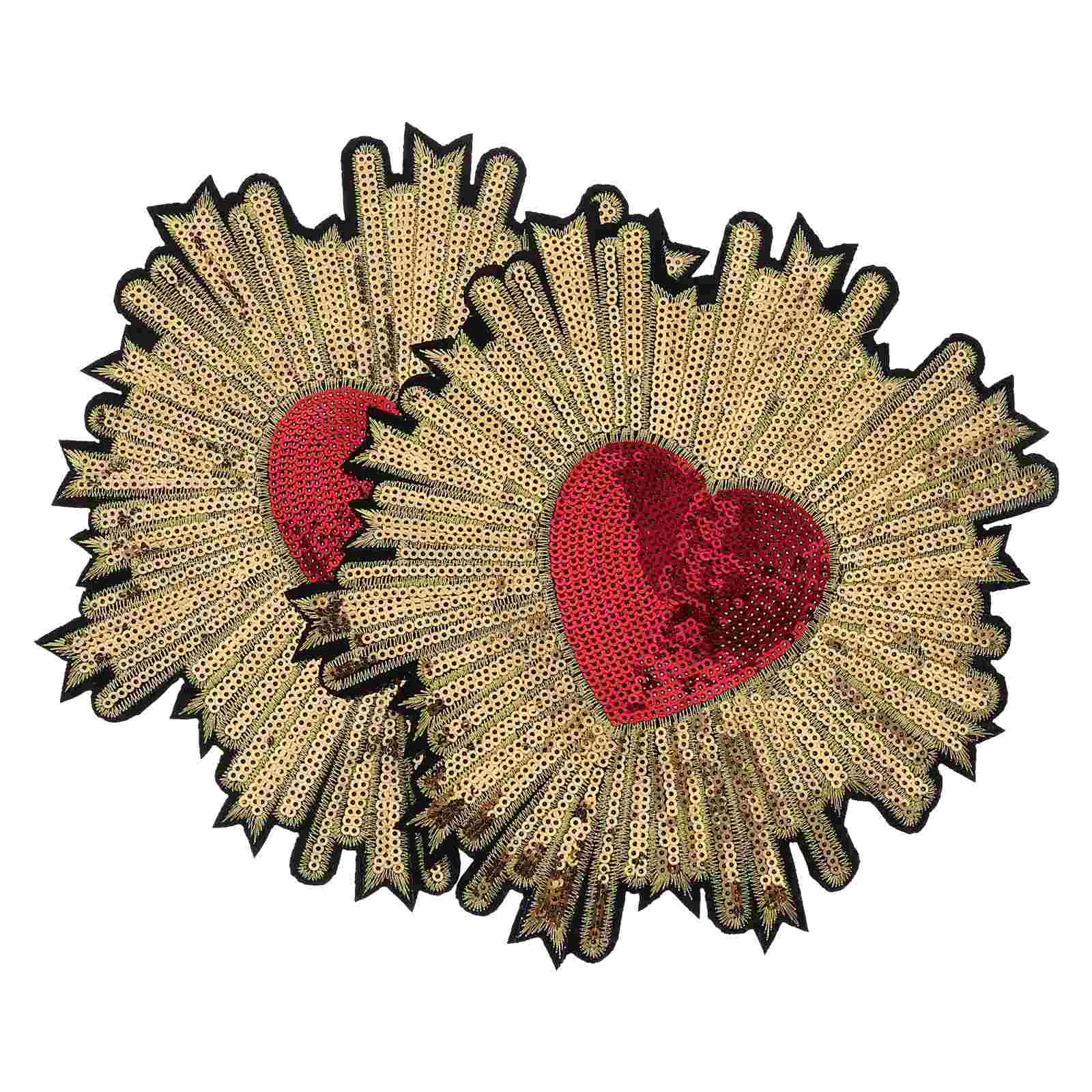

2pcs Sequins Clothing Patch Peach Heart Decoration DIY Clothing Accessory Decals