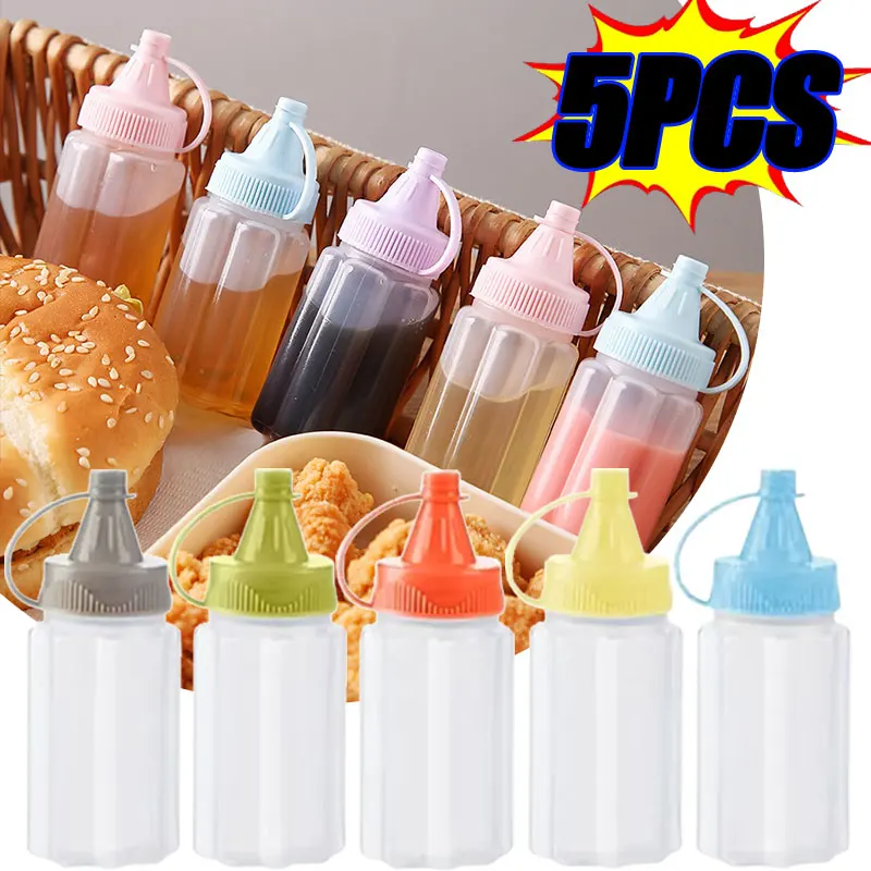5/1PCS Kitchen Household Sauce Vinegar Squeeze Bottle Portable Outdoor Barbecue Picnic Feast Bottle Kitchen Accessories Tool