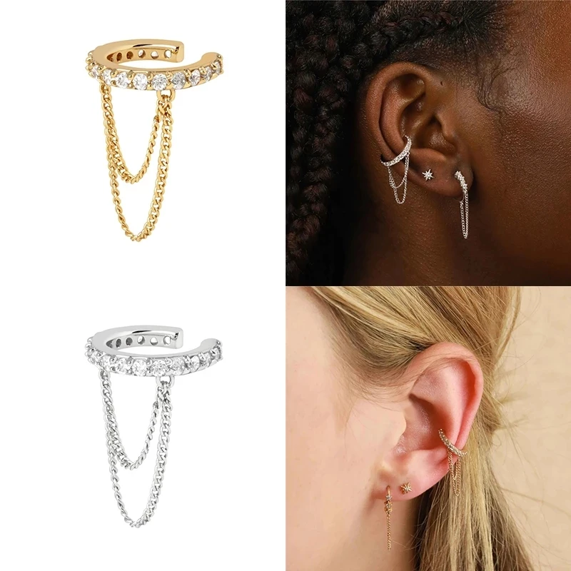 Aide Cross Ear Cuff Non Pierced Earrings for Women 925 Sterling Silver Micro Pave CZ Small Clip on Earrings Cartilage Jewel 1PC 5