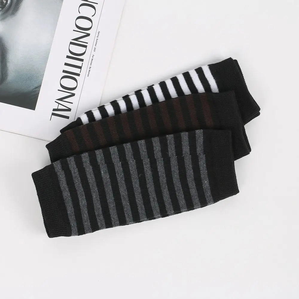Fashion Cartoon Cosplay Party Stripes Mittens Elasticity Gloves Half Finger Knitted Fingerless Gloves