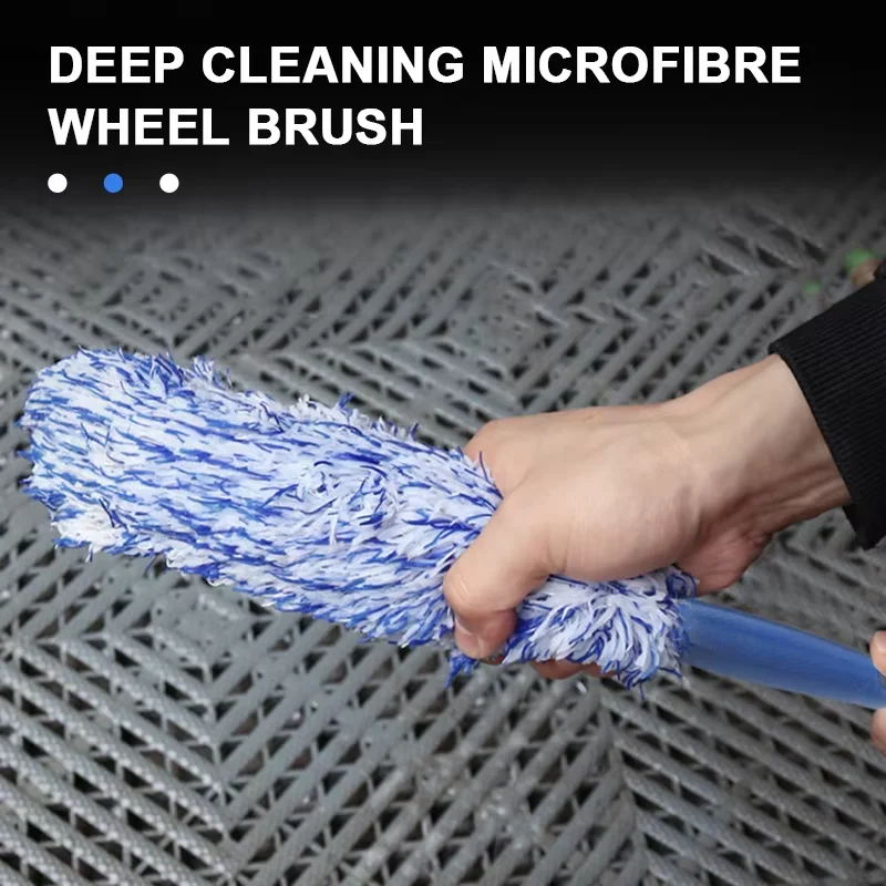 Car Wheel Tire Rim Cleaning Brush Portable Plush Car Wheel thumbnail 6