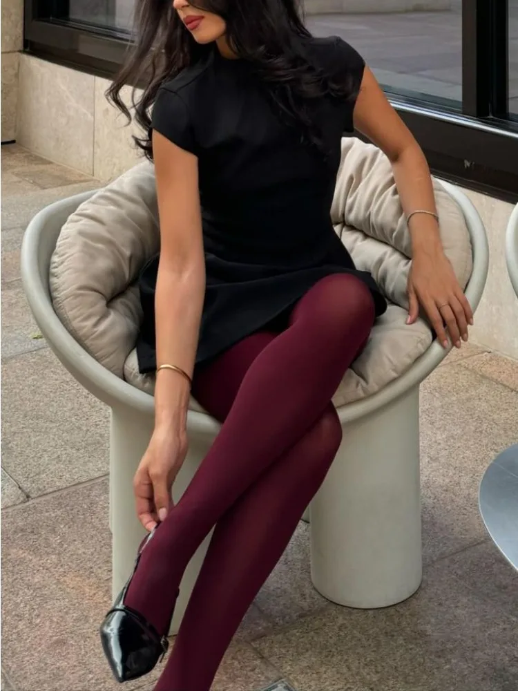 Sexy Lingerie Women Socks Winter Female Stockings Leggings Skinny Patchwork Casual Solid High Waist Slim Streetwear Women's Pantyhose Lingerie