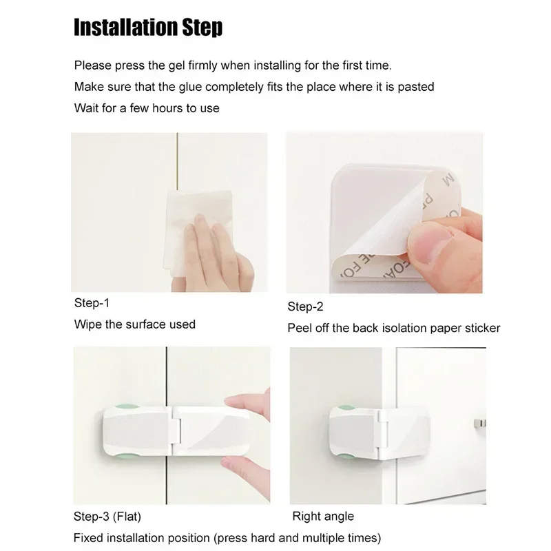 Multi-Function Plastic Buckle Cabinet Door Locks Kids Protector White Drawer Lock Baby Safety Protection Double Use Right Angle