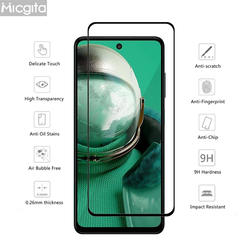 Enhanced Tempered Glass Screen Protector with Anti-Scratch and Soft Fiber Lens Film - 6.65 Display