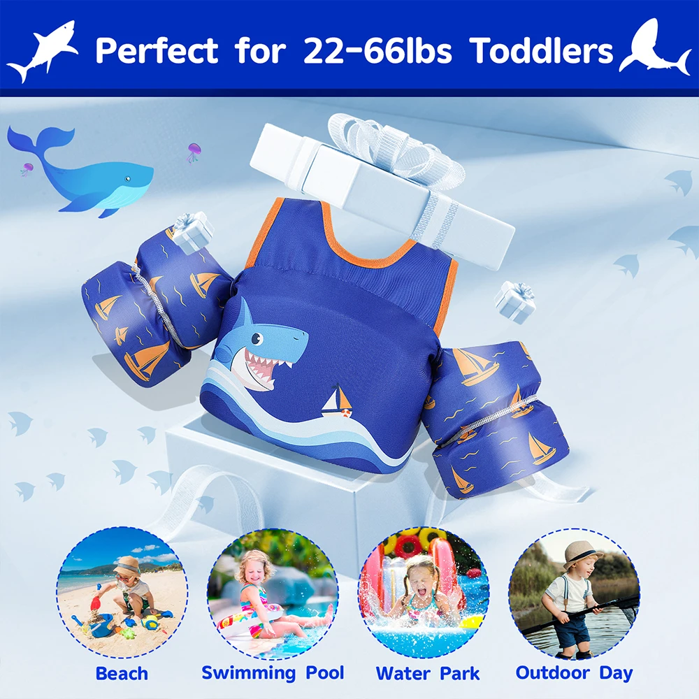 Life Jacket Swimming Armbands Child Float Arm Sleeve Floating Ring Safe Life Jacket Cartoon Children's Swim Life Jackets Baby Arm Ring Buoyancy Vest Garment
