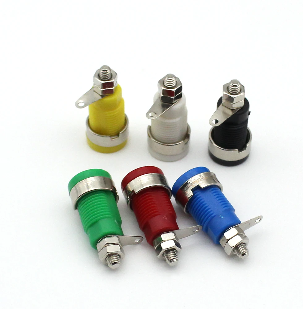 

Pure copper insulation 4mm banana socket panel test plug female base high current instrument wiring column opening 12mm