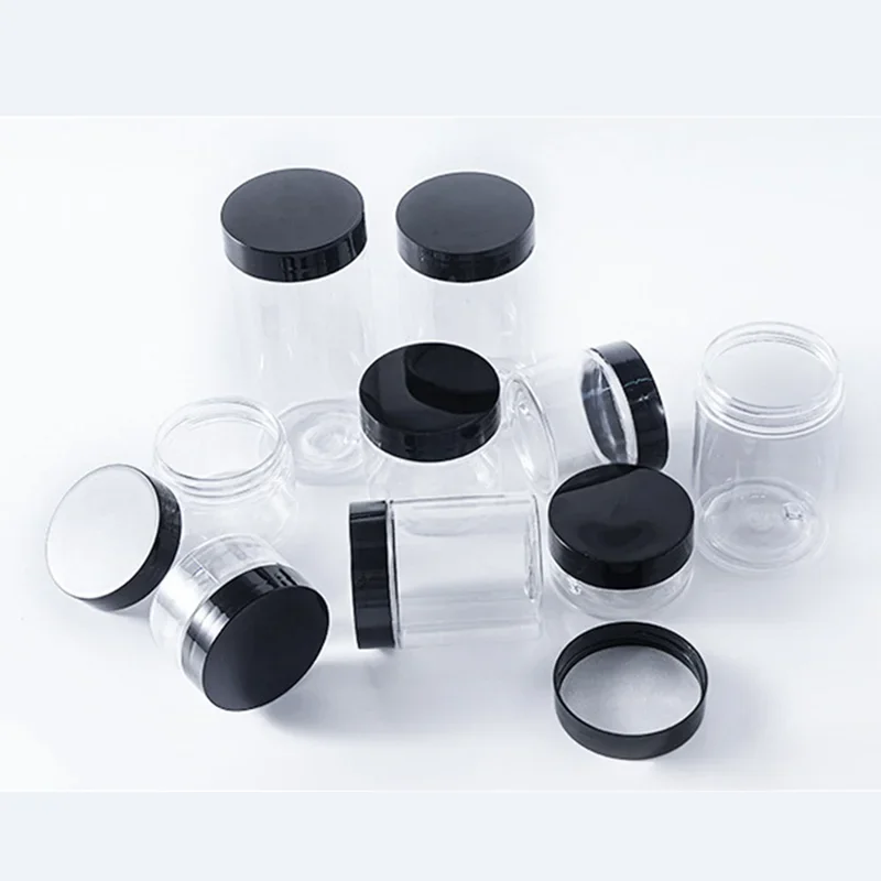 24/50pcs 47 Teeth PET Plastic Wide Mouth Cream Jars Eye Cream Bottle Transparent Facial Mask Trial Small Bottles