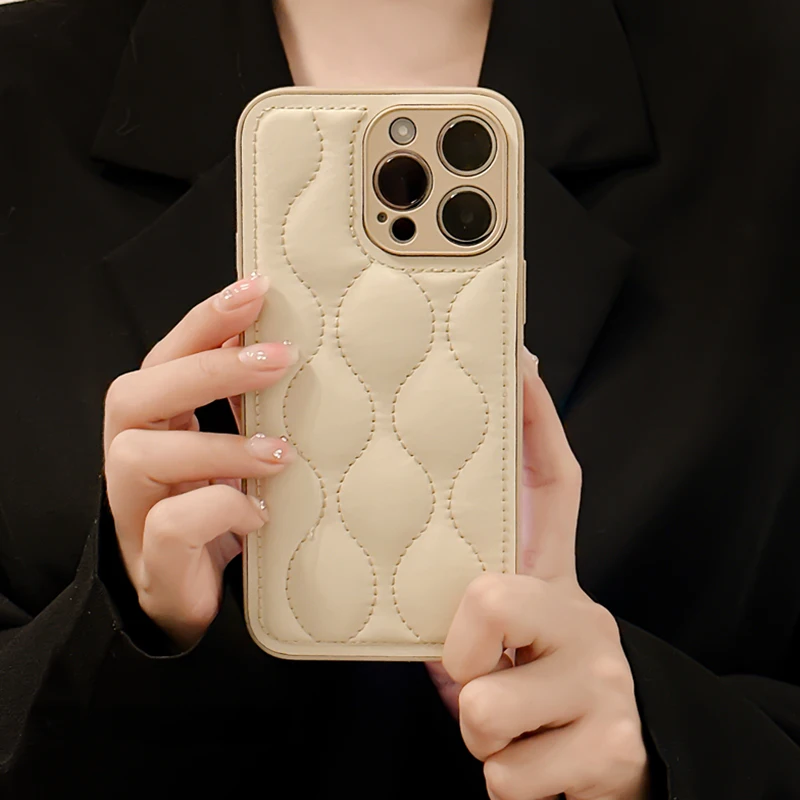 Silicone Case Amazon Iphone Cases 11 Ins Wave Curve Beige