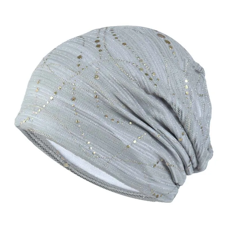 Female Fashion Spring Autumn Windproof Warm Black Cap Headscarf Women Summer Lace Rhinestone Breathable Sunscreen Sun Hat K39 2