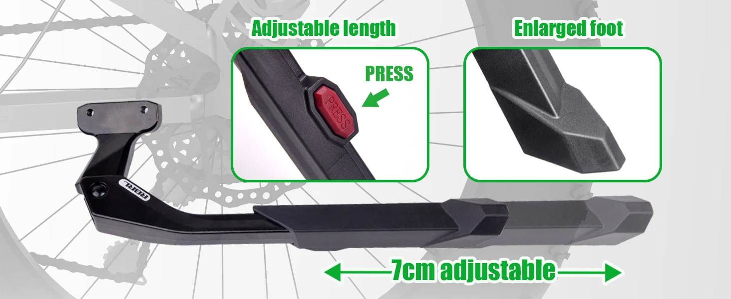 Description Picture 5 of itemRBRL Adjustable Bicycle Kickstand Electric Bike Kickstand Durable Bike Side Support Stand for 24-29" MTB Road Cycling