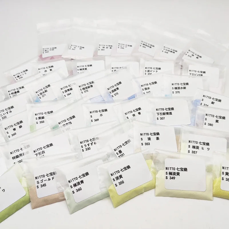 10g Points Pack Pottery Glaze Enamel Cloisonne Pigment DIY Jewelry Ring Silver Ornaments Clay Decorative Material Color Powder