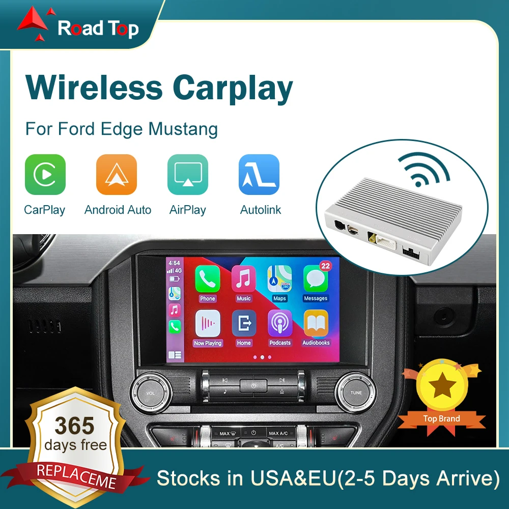 Wireless CarPlay สำหรับ Ford Edge Mustang Android Auto Interface Mirror