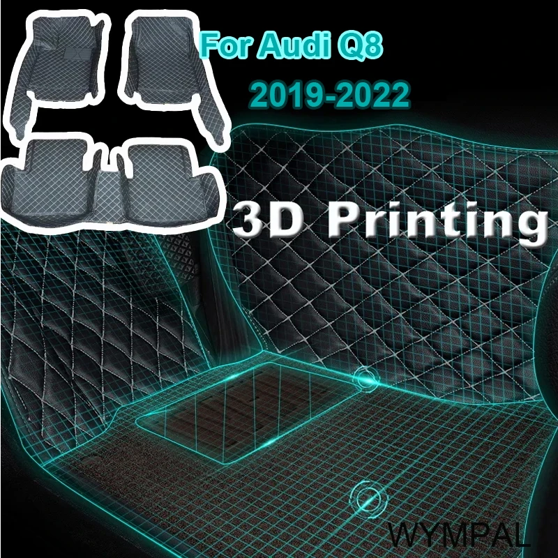 

Car Floor Mats For Audi Q8 2022 2021 2020 2019 Artificial Leather Carpets Cover Custom Styling Interior Accessories Foot Pads