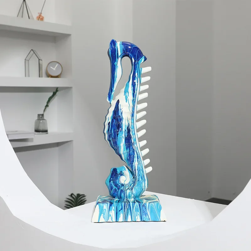 

Colored resin crafts animal three-dimensional sea horse modern creative home living room decoration ornaments