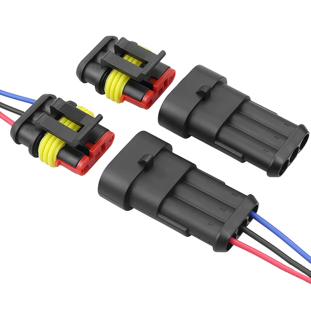 3Pin Waterproof AMP Auto Connector 18AWG Male Female with Wire Quick Disconnect for Truck DJ7031-1.5-11/21 OEM 282087-1/282105-1 2