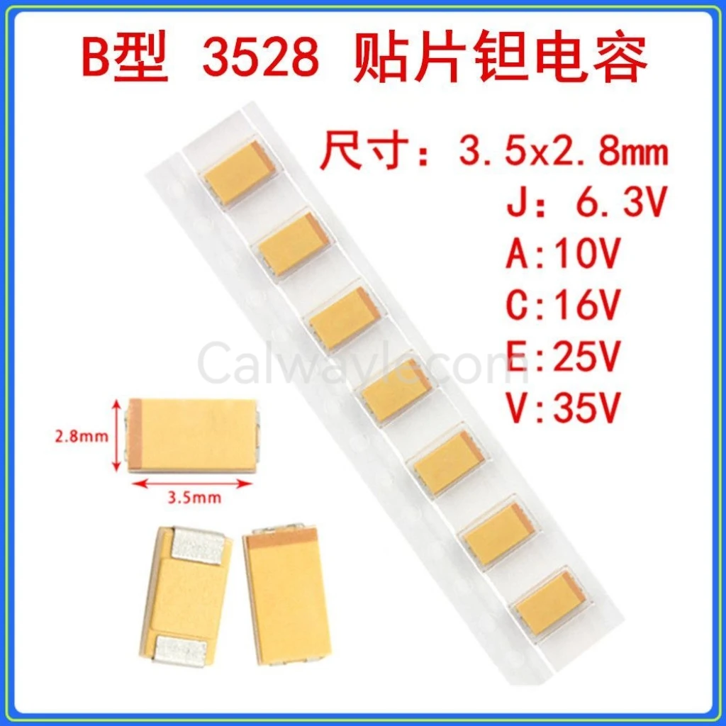 SMD Tan capacitors B Type 3528 1210 4V 6.3V 10V 16V 25V 35V 1UF 4.7UF 10UF 47UF 100UF 220UF 227 476 107 475 106 105 10PCS/LOT electrolytic capacitors kit