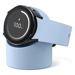 Sleek Silicone Charger Stand for Samsung Galaxy Watch - 40mm to 46mm (Light Blue)