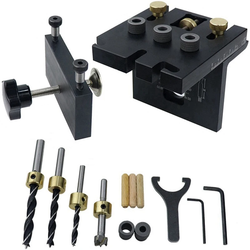 3-in-1-hole-clamp-set-woodworking-clamp-set-hole-punch-tool-black-with-positioning-clips-for-hole-punch-positioning