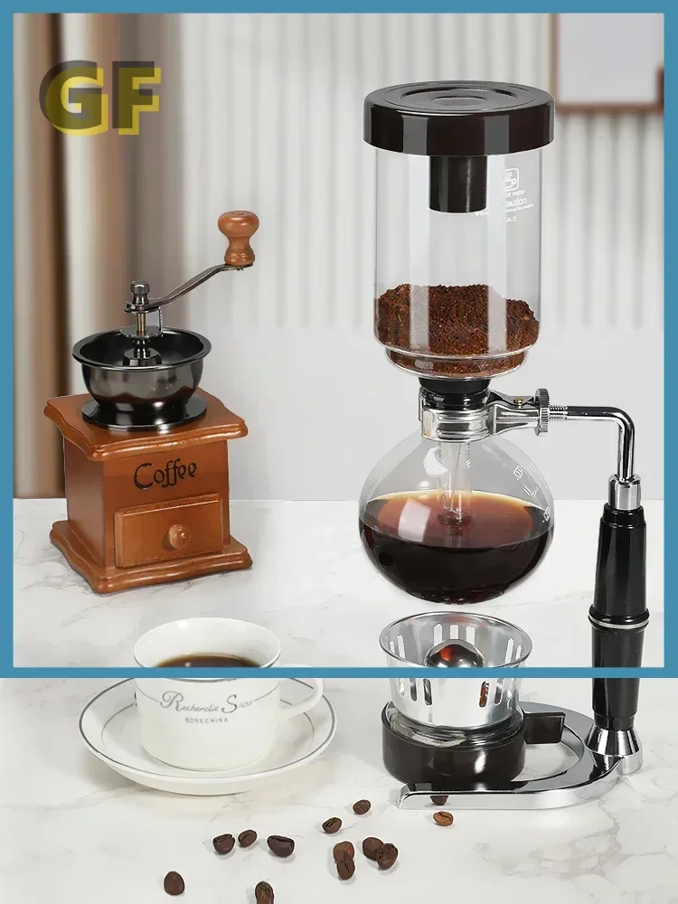 Siphon coffee pot Set Gift box Retro hand-ground maker Home glass utensils