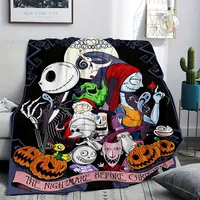 Cozy Nightmare Before Christmas Flannel Throw Blanket Ultra-Soft Warm Bed Office and Travel Machine Washable, Easy Care decorate 1