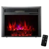 Electric Fireplace Heater Remote LED Flame Effect Temp Control Glass Steel Freestanding Wall Mount Indoor Fire Insert 1500W 1