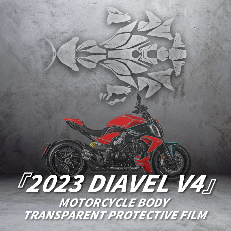 Used For DUCATI DIAVEL V4 2023 Years Full Bike Body Transparent Protective Film High Quality TPU Material Motorcycle Accessories