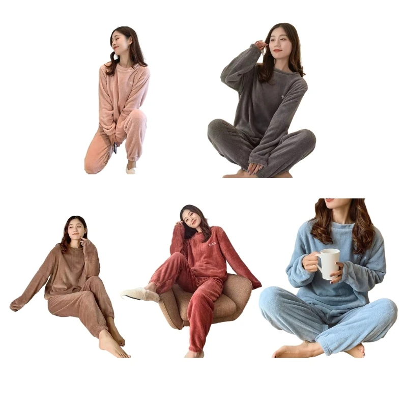 

Women's Soft Warm Coral Fleece Pajamas Set,Long Sleeve Top and Pants,PJ 264E