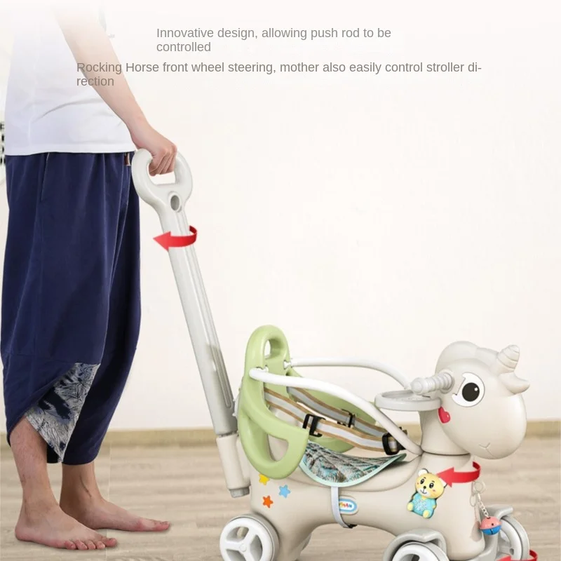 DokiToy Rocking Horse Trojan Horse Children Rocking Baby Roller Coaster Two-in-one Multi-function Toy Birthday Gift