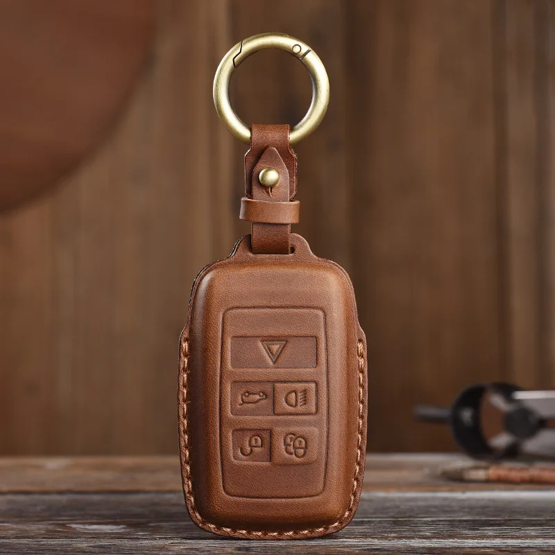 Car Key Case Cover Leather Fob Holder for Land Rover RangeRover