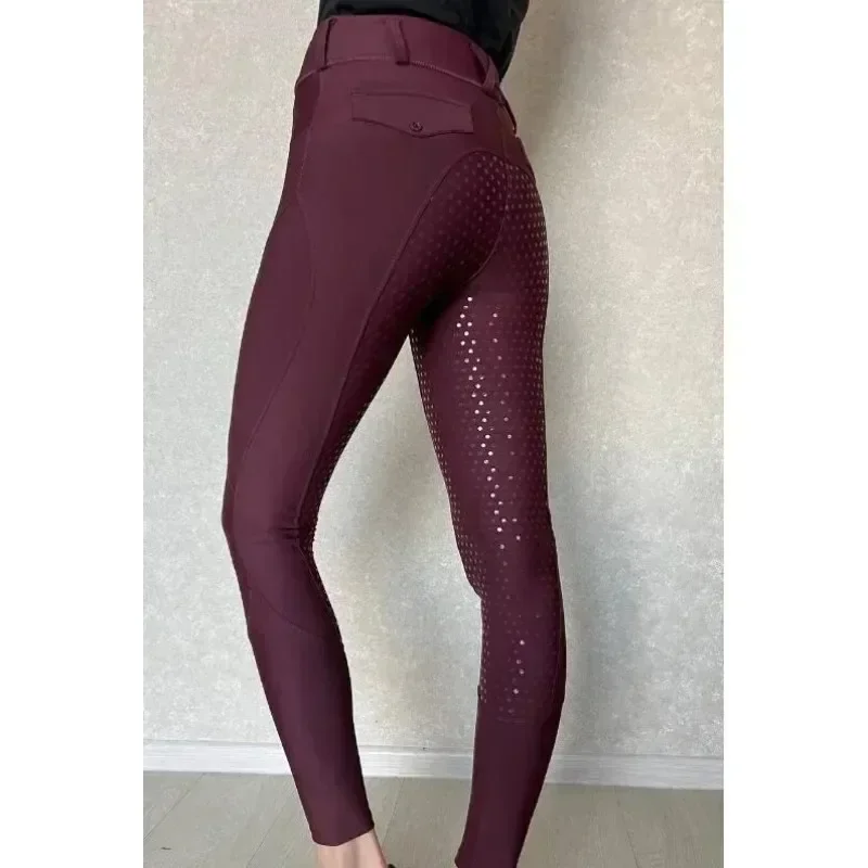 Black Full Seat Silicone Equestrian Breeches Anti-pilling Horse Riding Tights Women  Riding Pant Equestrian Clothes 2