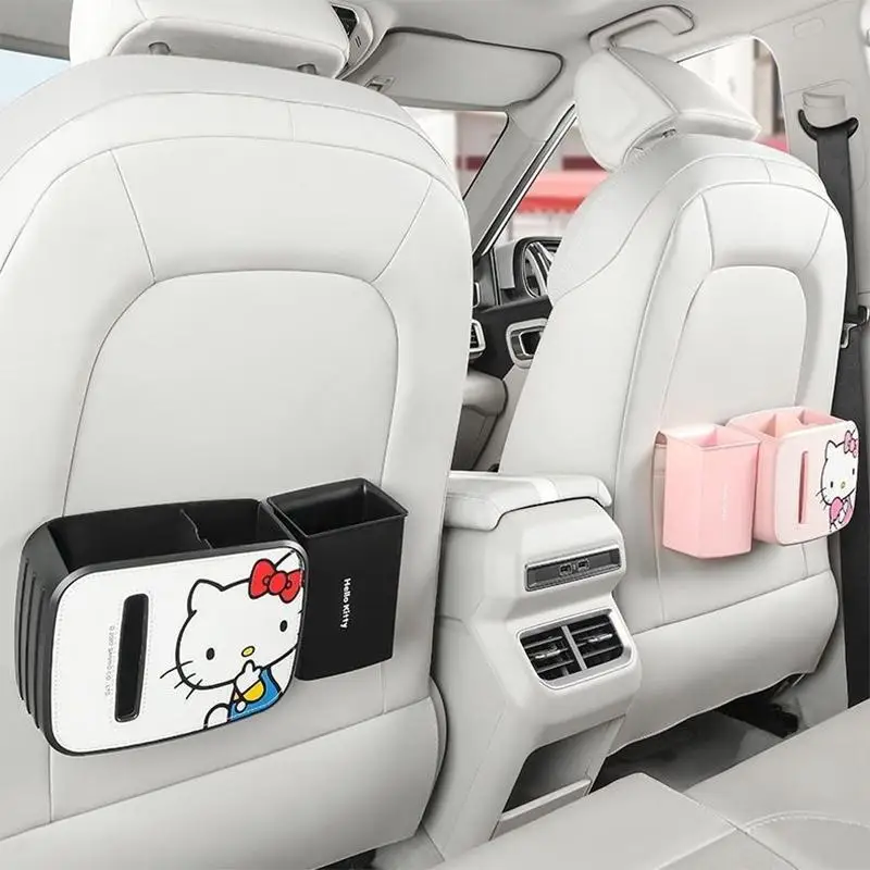 

Kawaii Sanrio Hello Kitty Car Storage Box Anime Car Trash Paper Box Seat Back Hanging Umbrella Storage Car Accessories Gifts