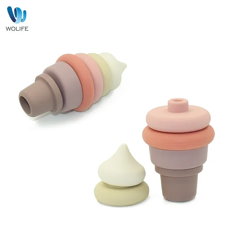Silicone Building Blocks Baby Stacking Toys Stacking Puzzle Toys
