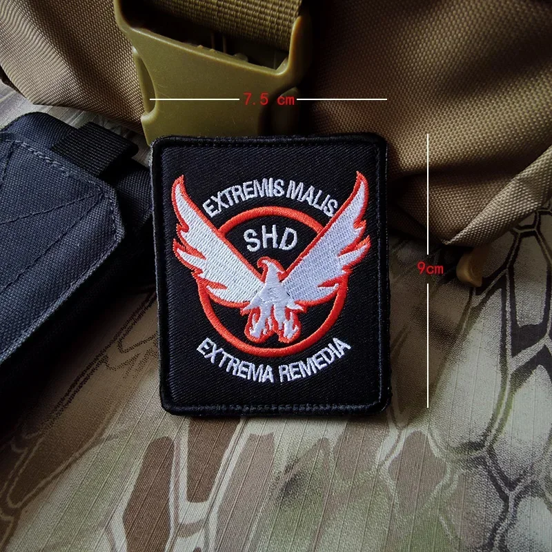 Фото SHD The Division значок для морального духа вышитые нашивки стрельба для ролевых игр тактическая повязка на руку крючок с крыльями & Loop рюкзак №5