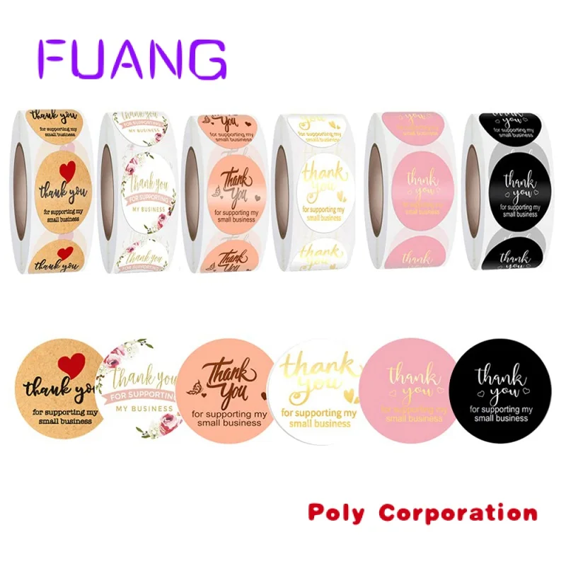 

Custom 1.5 Inch Top Seller 500pcs Packaging Label Seal Sticker Thank You Stickers For Small Business