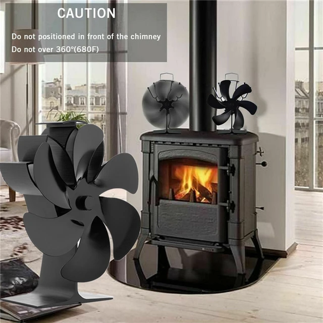 Black Fireplace Fan With 6 Blades Heat-powered Stove Fan No Battery or  Electricity Required Log Wood Burner Eco Quiet Fan - AliExpress