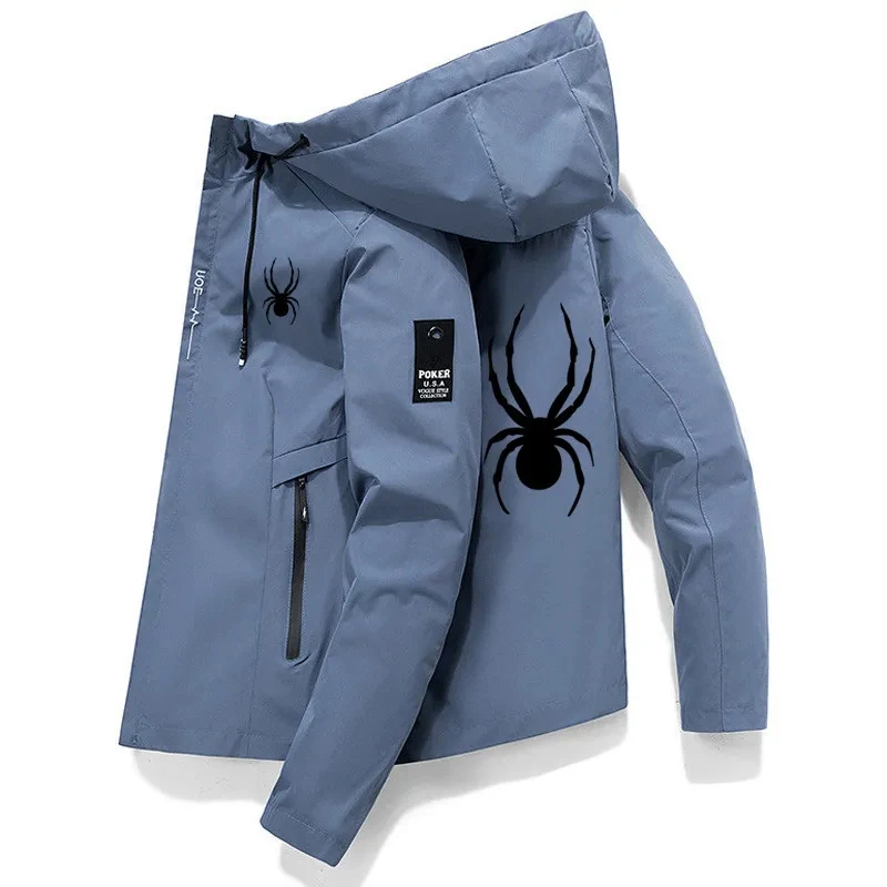 Sports Jacket Windbreaker Jacket Casual Jacket Men Spring Autumn Monochrome Zippered Hooded