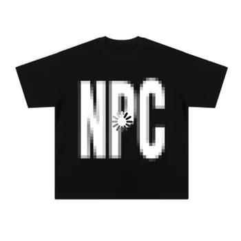 Creative Printed Letters NPC Dress Midsummer Ladies Short-sleeved T-shirt Female Casual Fun Loose Couple T-shirt Graphic TShirts 1