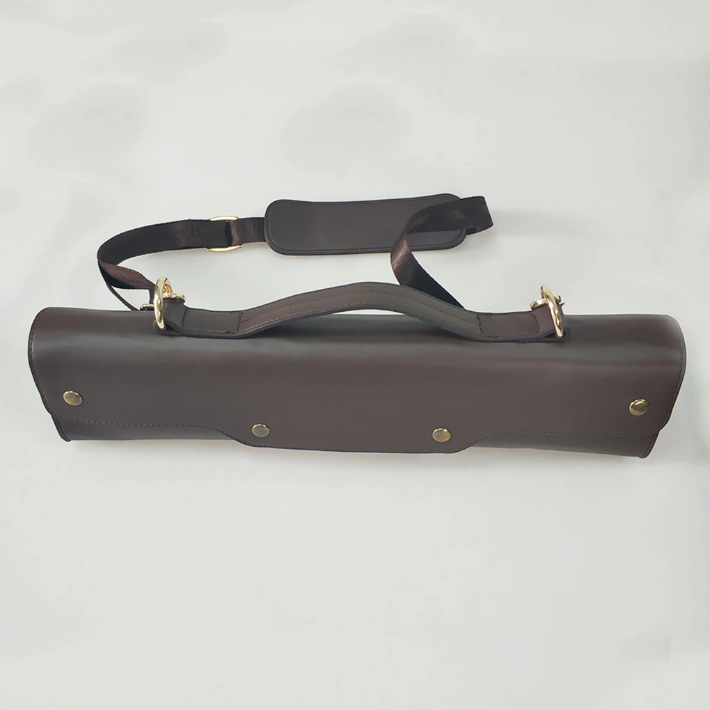 Flute Case Handbag Storage Bag Musical Synthetic Leather Lightweight Concert Shoulder Strap Exterior Pocket Accessories
