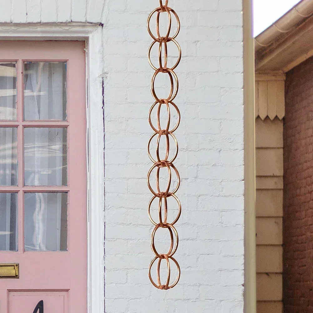 1M Metal Rain Gutter Chain Rain Water Catcher Decorative Chains For Outdoor Divert Water Backyard Awnings Chains