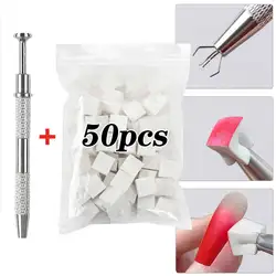 Gradient Nail Art Brush & Sponge Kit - 50-Piece Set with Grab Pen (Set)