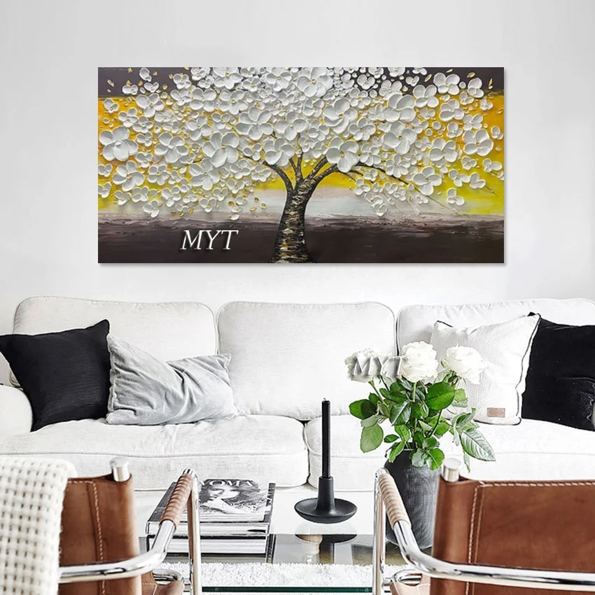 

Modern Wall Hangings Acrylic Textured Abstract Handmade Canvas Tree Oil Painting Living Room Pictures Home Decoration Pieces