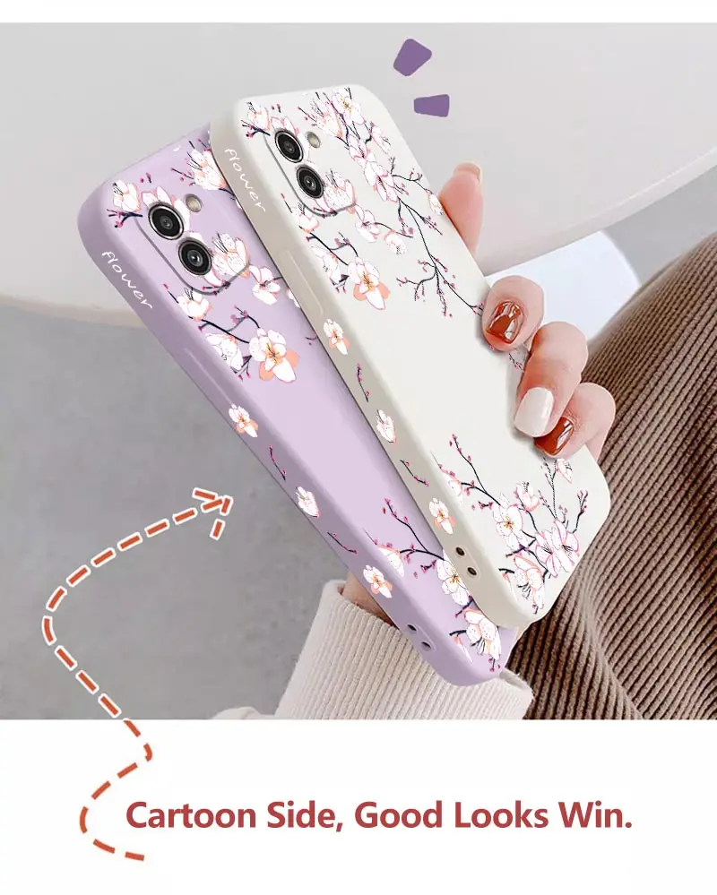 A03 Helle Orchidee Silikon Telefon Fall Für Samsung A03S A04E A04S A15 A21S A12 A13 A04 A14 A05 A03 A02 A22 A20S A23 A24 Abdeckung – Detail 4