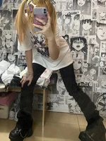 REDDACHiC Goth Lolita Black Pants Casual Flare Stacked Jeans Women Stretchy High Waist Trousers 2000s Y2K Grunge Emo Streetwear - Image 3